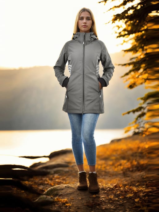 Arctic Seven Damen Softshell Jacke AS-305 – lang, wind- & wasserabweisend, reflektierend - Image 6