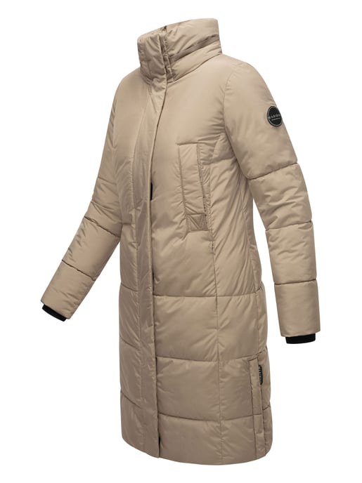 Marikoo Damen Steppjacke Laryaa – lang, warm & mit abnehmbarer Kapuze - Image 3