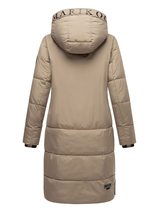 Marikoo Damen Steppjacke Laryaa – lang, warm & mit abnehmbarer Kapuze - Image 4