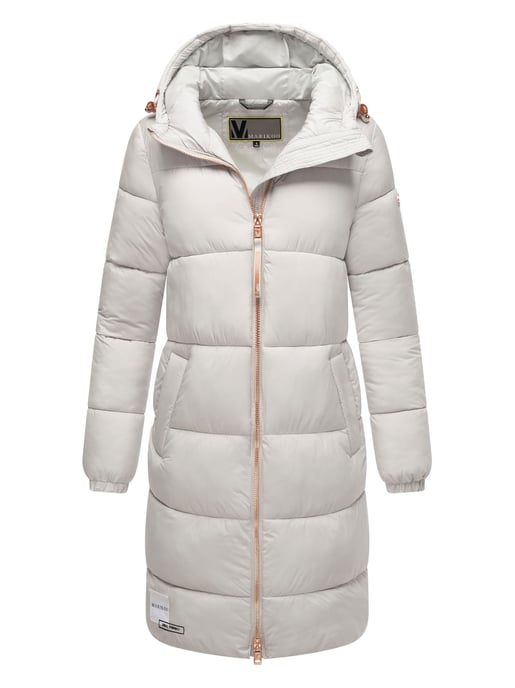 Marikoo lange Damen Steppjacke mit Kapuze & Kragen – Modell Nomadiaa - Image 1