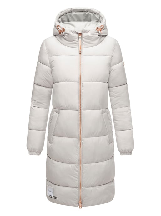 Marikoo lange Damen Steppjacke mit Kapuze & Kragen – Modell Nomadiaa - Image 2