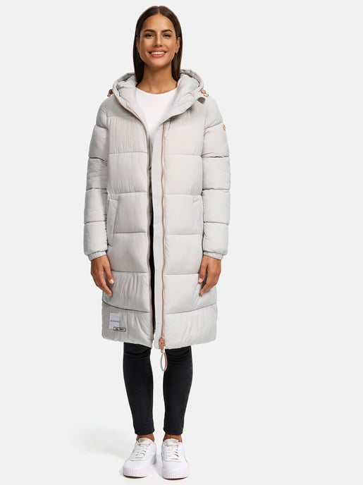Marikoo lange Damen Steppjacke mit Kapuze & Kragen – Modell Nomadiaa - Image 6