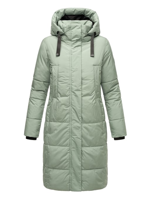 Marikoo Damen Steppjacke Laryaa – lang, warm & mit abnehmbarer Kapuze - Image 2