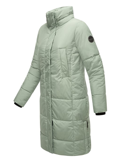 Marikoo Damen Steppjacke Laryaa – lang, warm & mit abnehmbarer Kapuze - Image 3