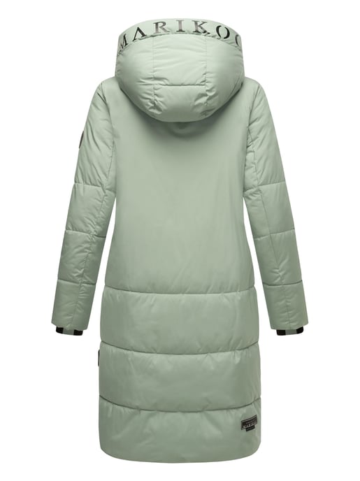 Marikoo Damen Steppjacke Laryaa – lang, warm & mit abnehmbarer Kapuze - Image 4
