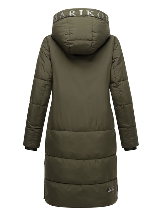 Marikoo Damen Steppjacke Laryaa – lang, warm & mit abnehmbarer Kapuze - Image 4