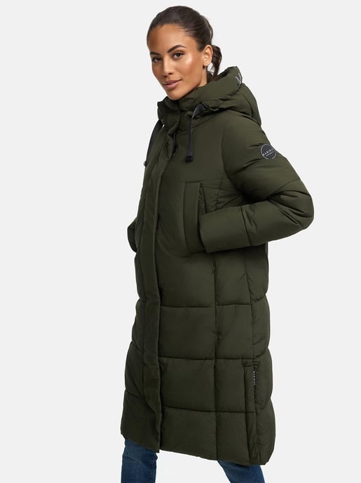 Marikoo Damen Steppjacke Laryaa – lang, warm & mit abnehmbarer Kapuze - Image 6