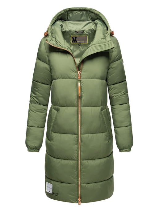 Marikoo lange Damen Steppjacke mit Kapuze & Kragen – Modell Nomadiaa - Image 1