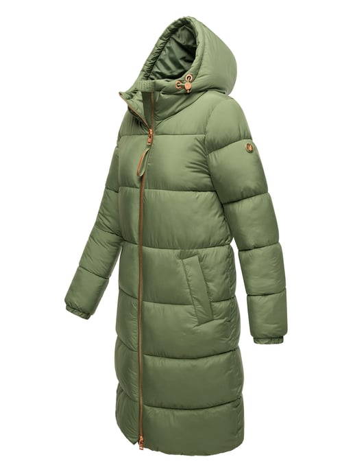 Marikoo lange Damen Steppjacke mit Kapuze & Kragen – Modell Nomadiaa - Image 3