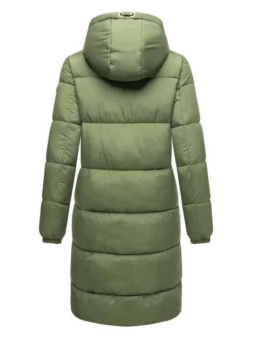 Marikoo lange Damen Steppjacke mit Kapuze & Kragen – Modell Nomadiaa - Image 4