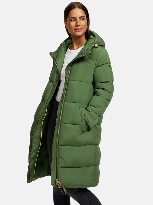 Marikoo lange Damen Steppjacke mit Kapuze & Kragen – Modell Nomadiaa - Image 6