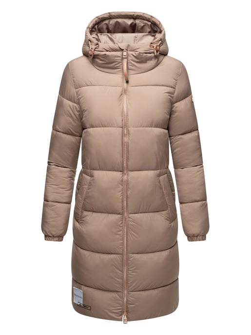 Marikoo lange Damen Steppjacke mit Kapuze & Kragen – Modell Nomadiaa - Image 2