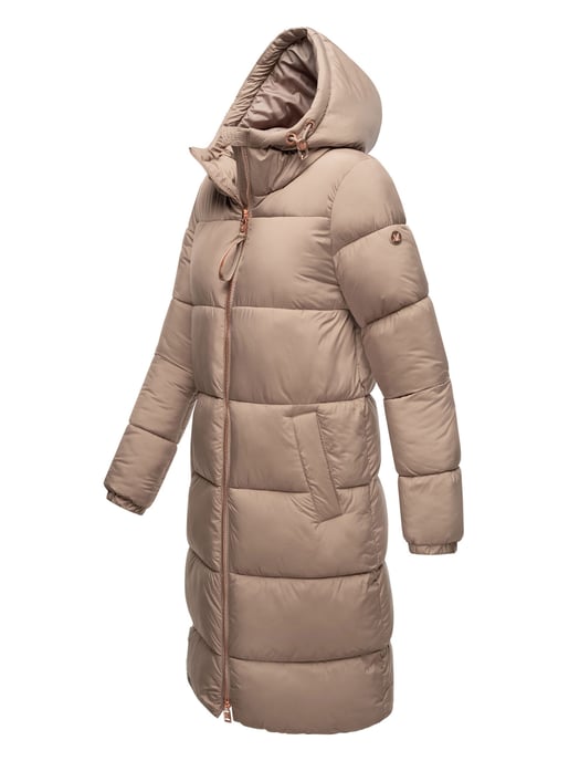 Marikoo lange Damen Steppjacke mit Kapuze & Kragen – Modell Nomadiaa - Image 3
