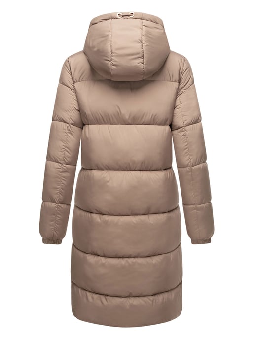 Marikoo lange Damen Steppjacke mit Kapuze & Kragen – Modell Nomadiaa - Image 4