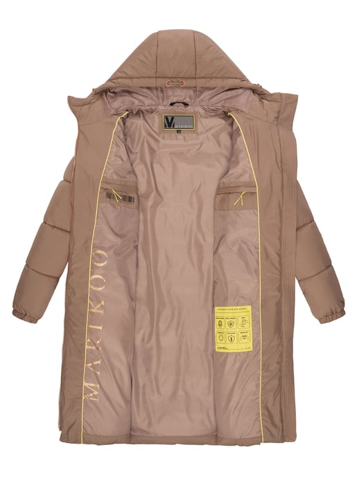Marikoo lange Damen Steppjacke mit Kapuze & Kragen – Modell Nomadiaa - Image 5