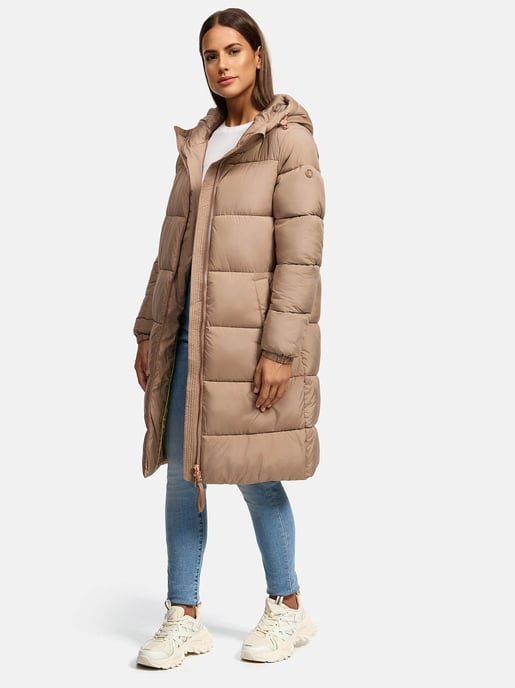 Marikoo lange Damen Steppjacke mit Kapuze & Kragen – Modell Nomadiaa - Image 6