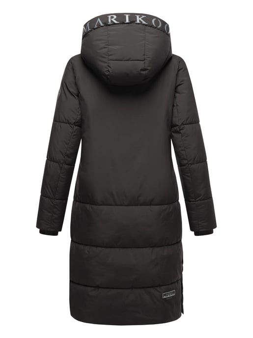Marikoo Damen Steppjacke Laryaa – lang, warm & mit abnehmbarer Kapuze - Image 4