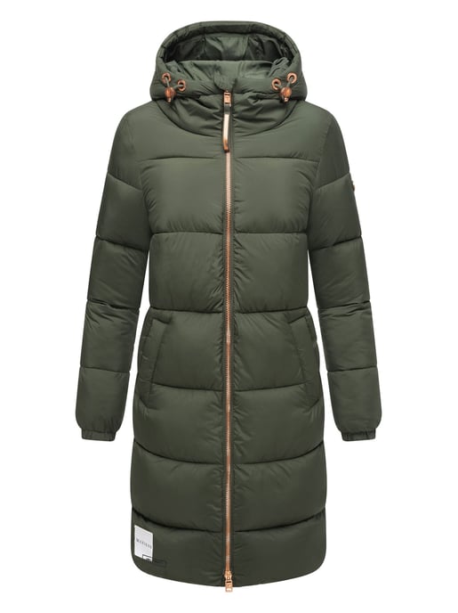 Marikoo lange Damen Steppjacke mit Kapuze & Kragen – Modell Nomadiaa - Image 2