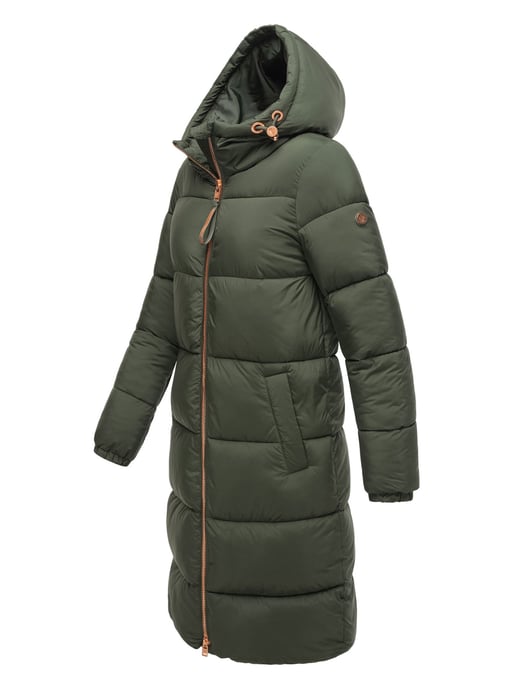 Marikoo lange Damen Steppjacke mit Kapuze & Kragen – Modell Nomadiaa - Image 3