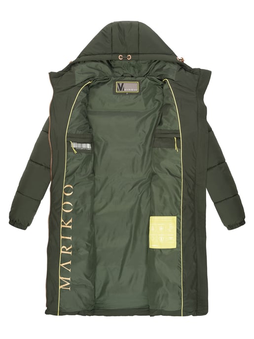 Marikoo lange Damen Steppjacke mit Kapuze & Kragen – Modell Nomadiaa - Image 5