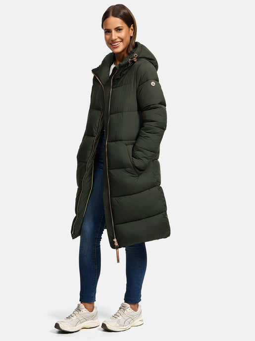 Marikoo lange Damen Steppjacke mit Kapuze & Kragen – Modell Nomadiaa - Image 6