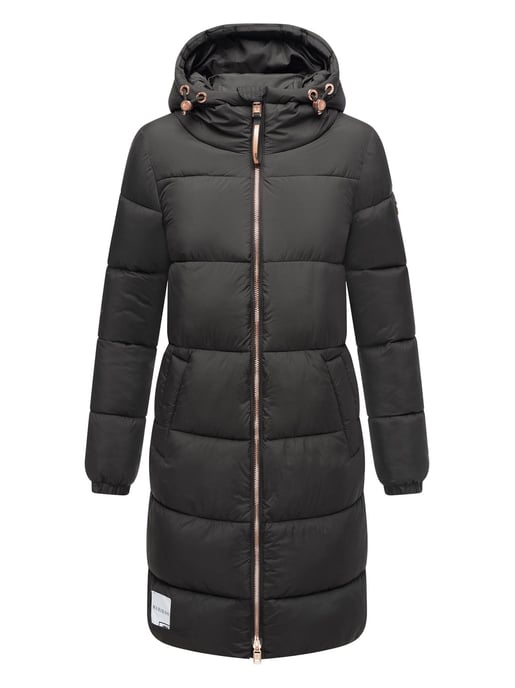 Marikoo lange Damen Steppjacke mit Kapuze & Kragen – Modell Nomadiaa - Image 2