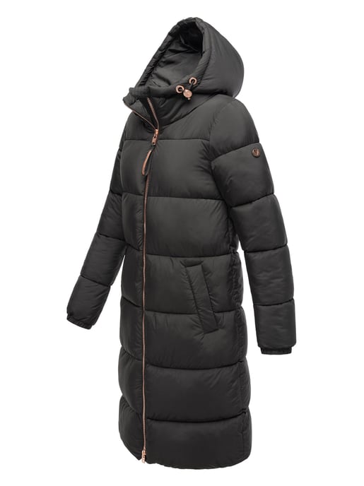 Marikoo lange Damen Steppjacke mit Kapuze & Kragen – Modell Nomadiaa - Image 3