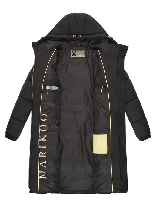 Marikoo lange Damen Steppjacke mit Kapuze & Kragen – Modell Nomadiaa - Image 5