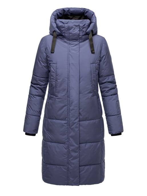 Marikoo Damen Steppjacke Laryaa – lang, warm & mit abnehmbarer Kapuze - Image 2