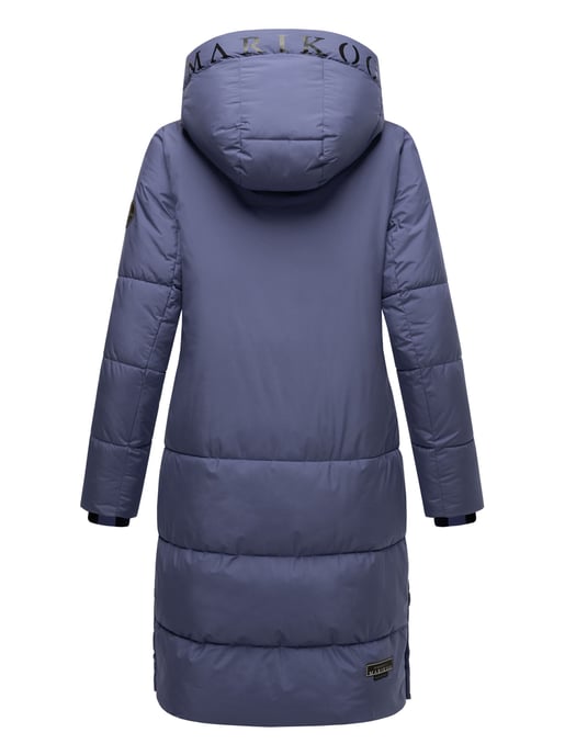 Marikoo Damen Steppjacke Laryaa – lang, warm & mit abnehmbarer Kapuze - Image 4