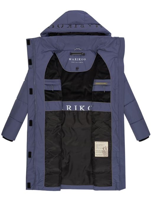 Marikoo Damen Steppjacke Laryaa – lang, warm & mit abnehmbarer Kapuze - Image 5