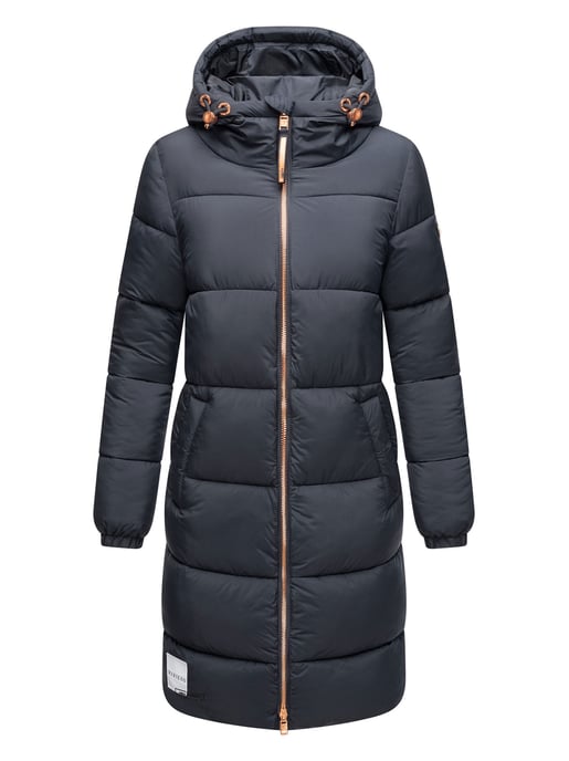 Marikoo lange Damen Steppjacke mit Kapuze & Kragen – Modell Nomadiaa - Image 2