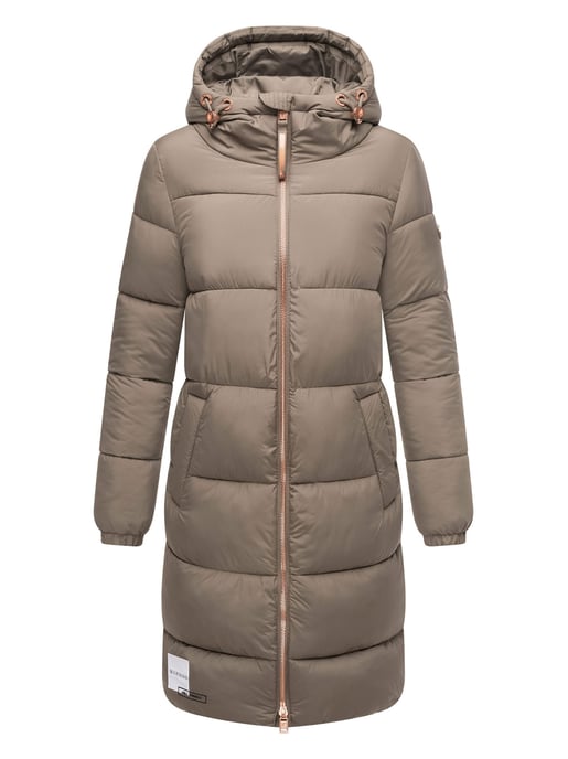 Marikoo lange Damen Steppjacke mit Kapuze & Kragen – Modell Nomadiaa - Image 2