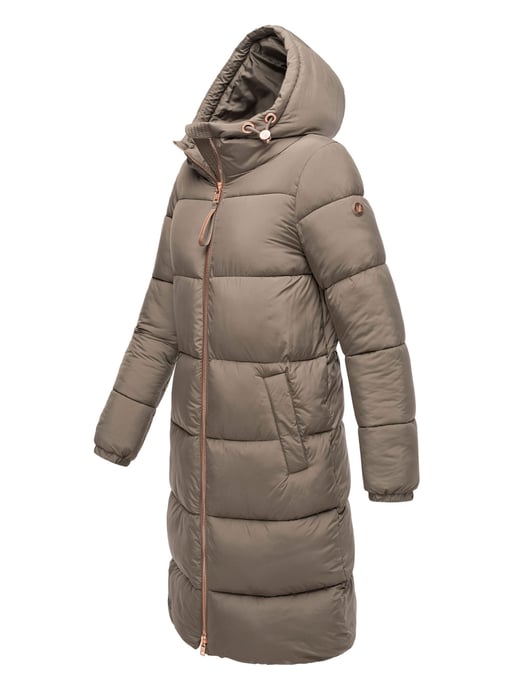 Marikoo lange Damen Steppjacke mit Kapuze & Kragen – Modell Nomadiaa - Image 3