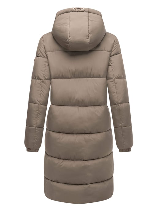 Marikoo lange Damen Steppjacke mit Kapuze & Kragen – Modell Nomadiaa - Image 4