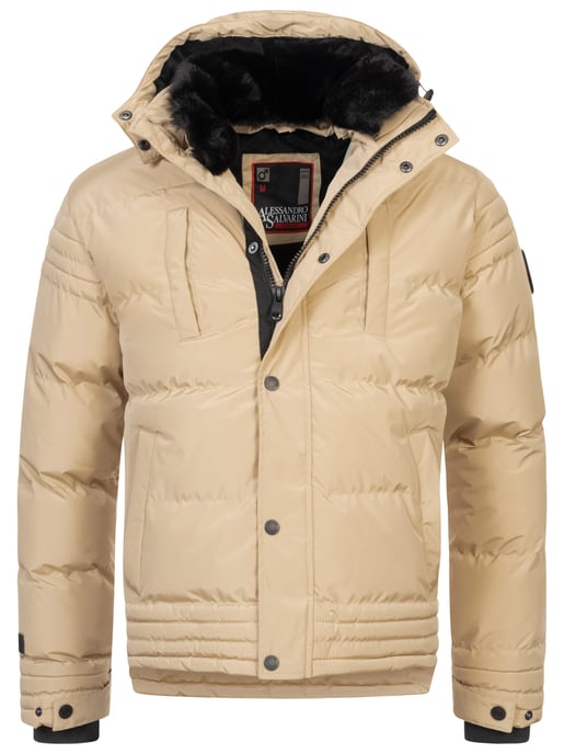 Alessandro Salvarini Herren Winterjacke AS-281 mit Teddyfell & abnehmbarer Kapuze - Image 1