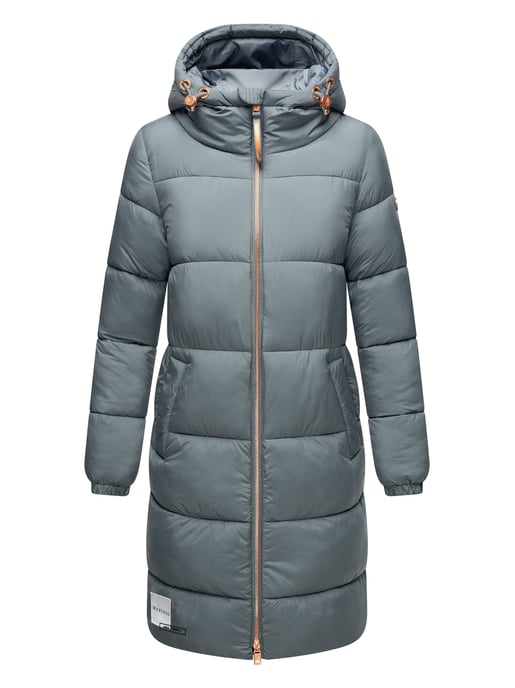 Marikoo lange Damen Steppjacke mit Kapuze & Kragen – Modell Nomadiaa - Image 2