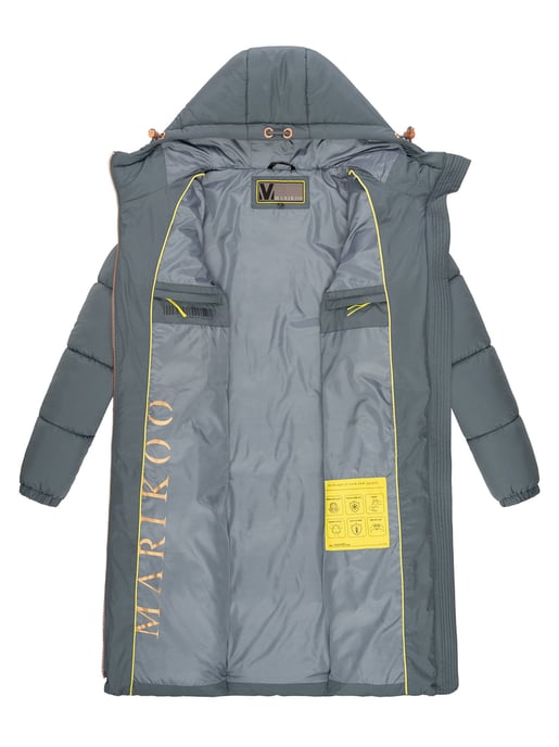 Marikoo lange Damen Steppjacke mit Kapuze & Kragen – Modell Nomadiaa - Image 5
