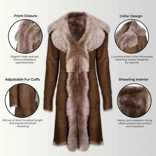 Damen Trenchcoat aus toskanischem Schafveloursleder, Modell Beaver Tan Toscana - Celeste - Image 3