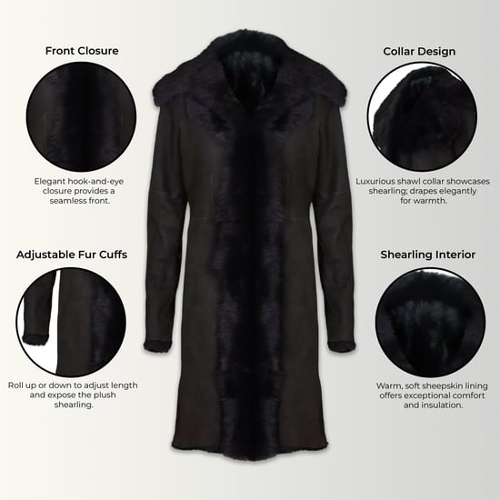 Brauner Damen-Trenchcoat aus toskanischem Schafveloursleder – Celeste - Image 3