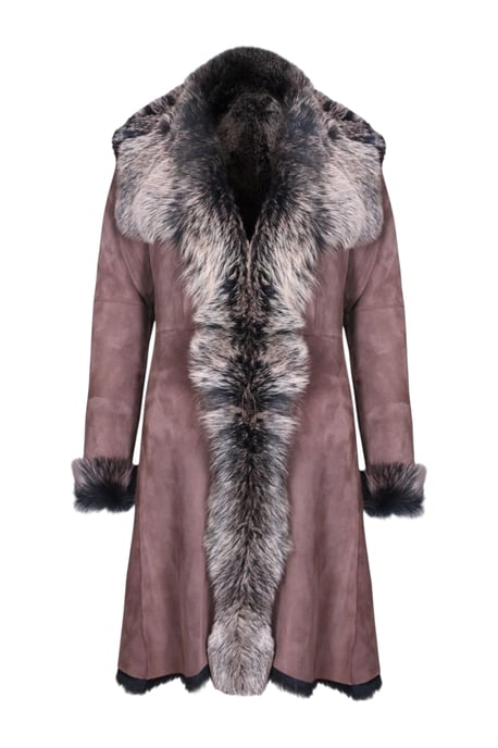 Damen-Trenchcoat aus braun-goldenem toskanischem Schafveloursleder – Celeste - Image 2