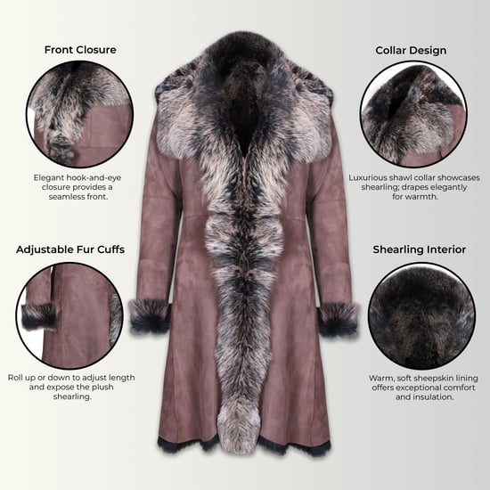 Damen-Trenchcoat aus braun-goldenem toskanischem Schafveloursleder – Celeste - Image 3