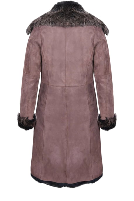 Damen-Trenchcoat aus braun-goldenem toskanischem Schafveloursleder – Celeste - Image 5