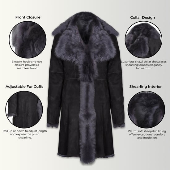 Grauer Damen-Trenchcoat aus toskanischem Schafveloursleder – Celeste - Image 3