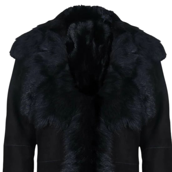 Schwarzer Damen-Trenchcoat aus toskanischem Schafveloursleder – Celeste - Image 6