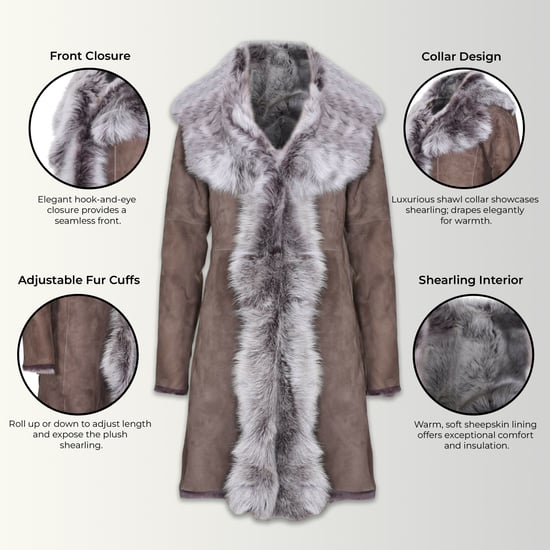 Damen-Trenchcoat aus taupefarbenem Toscana-Schafsveloursleder – Celeste - Image 3