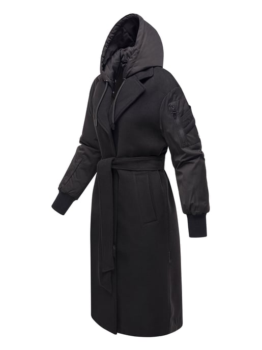 Marikoo Damen Wickelmantel mit Kapuze & Gürtel – Modell Tjadee - Image 2