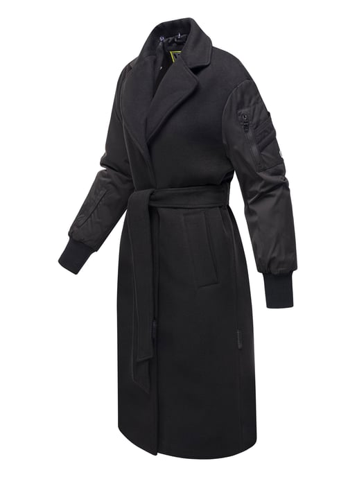 Marikoo Damen Wickelmantel mit Kapuze & Gürtel – Modell Tjadee - Image 3