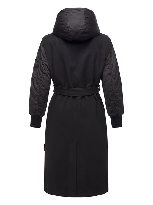 Marikoo Damen Wickelmantel mit Kapuze & Gürtel – Modell Tjadee - Image 4