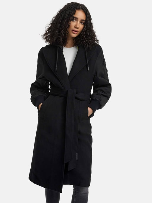 Marikoo Damen Wickelmantel mit Kapuze & Gürtel – Modell Tjadee - Image 6